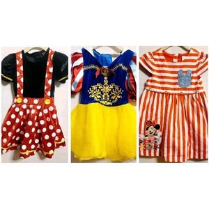 Disney Minnie Mouse Dress Lot Of 3 Size 18 - 24 Months Snow White Costumes